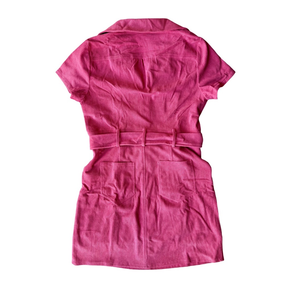 Pink Corduroy Mini Dress - Picture 7 of 12